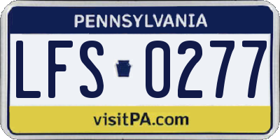 PA license plate LFS0277