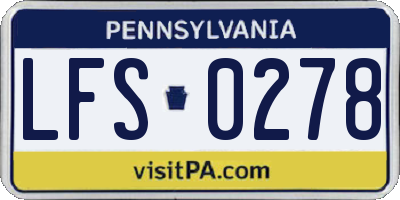 PA license plate LFS0278
