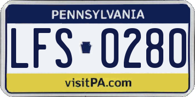 PA license plate LFS0280