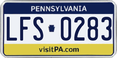 PA license plate LFS0283