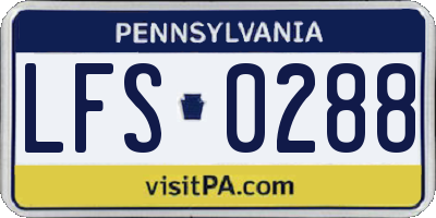 PA license plate LFS0288