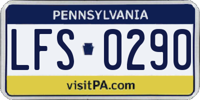 PA license plate LFS0290
