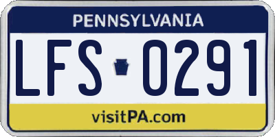 PA license plate LFS0291