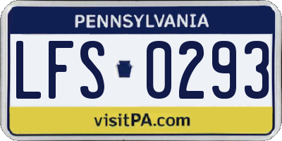 PA license plate LFS0293