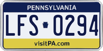 PA license plate LFS0294