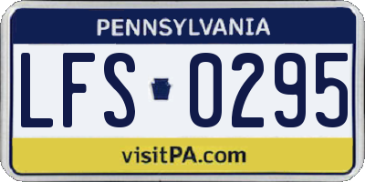 PA license plate LFS0295