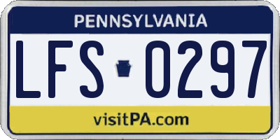 PA license plate LFS0297