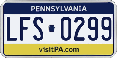 PA license plate LFS0299