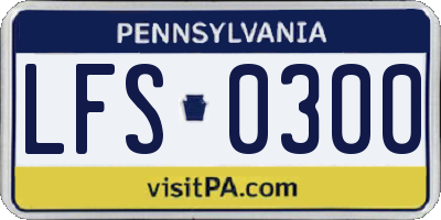 PA license plate LFS0300
