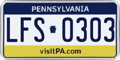 PA license plate LFS0303