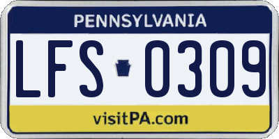 PA license plate LFS0309