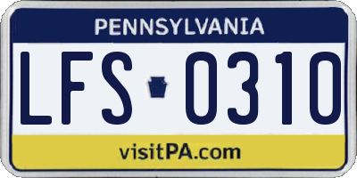 PA license plate LFS0310
