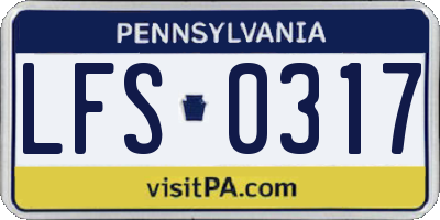 PA license plate LFS0317