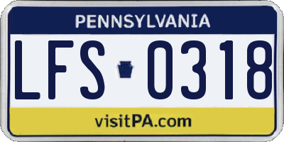 PA license plate LFS0318