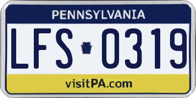 PA license plate LFS0319