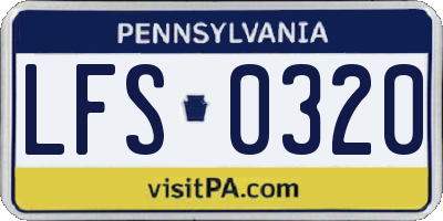 PA license plate LFS0320