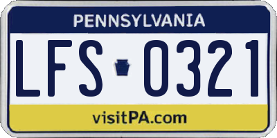 PA license plate LFS0321