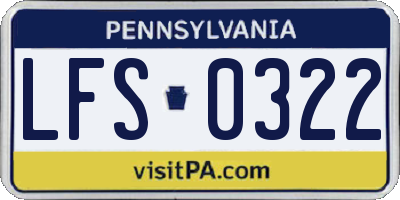 PA license plate LFS0322