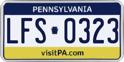 PA license plate LFS0323
