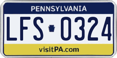 PA license plate LFS0324