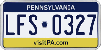 PA license plate LFS0327