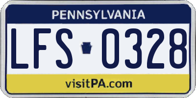 PA license plate LFS0328