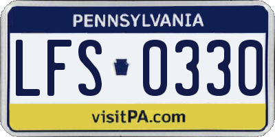 PA license plate LFS0330