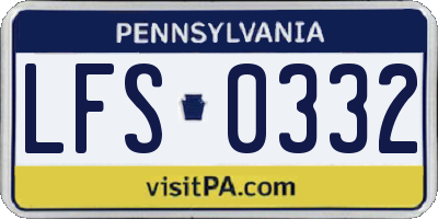 PA license plate LFS0332