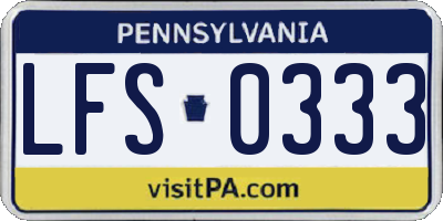 PA license plate LFS0333