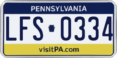 PA license plate LFS0334
