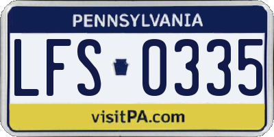 PA license plate LFS0335