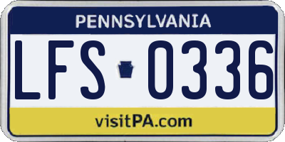 PA license plate LFS0336