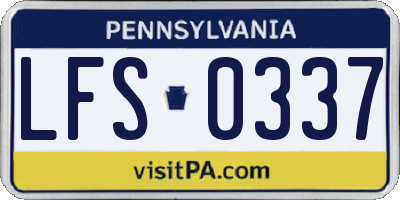 PA license plate LFS0337