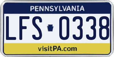 PA license plate LFS0338