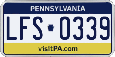 PA license plate LFS0339