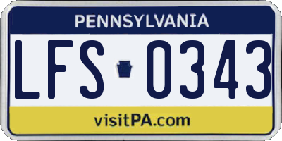 PA license plate LFS0343