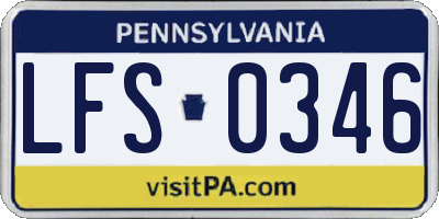 PA license plate LFS0346