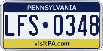 PA license plate LFS0348