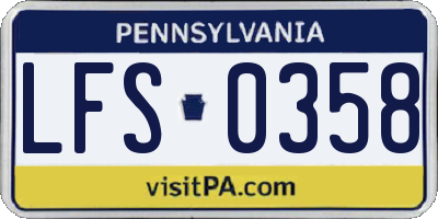 PA license plate LFS0358
