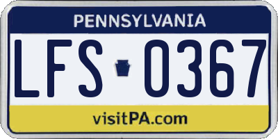 PA license plate LFS0367