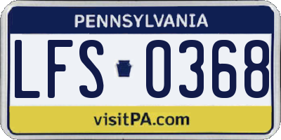 PA license plate LFS0368