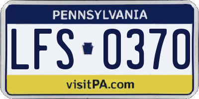PA license plate LFS0370