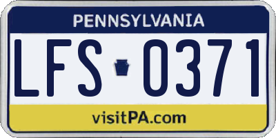 PA license plate LFS0371