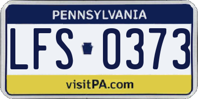 PA license plate LFS0373