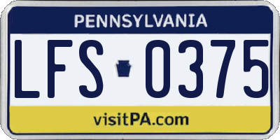 PA license plate LFS0375