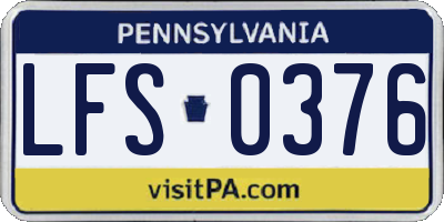 PA license plate LFS0376