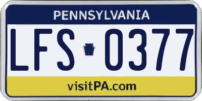 PA license plate LFS0377