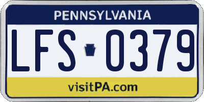 PA license plate LFS0379