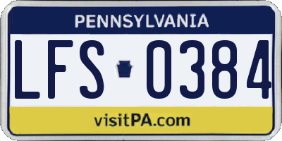 PA license plate LFS0384