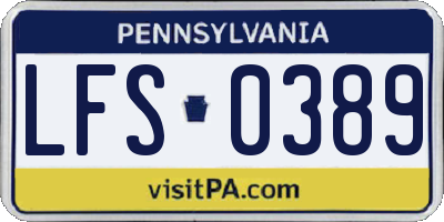 PA license plate LFS0389